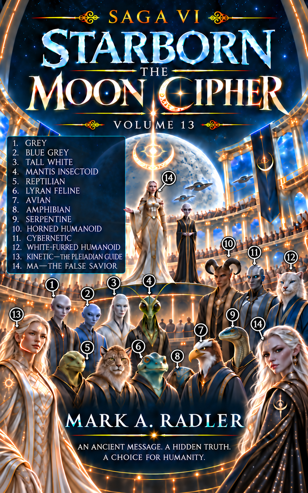 Starborn: The Moon Cipher by Mark A. Radler, book cover