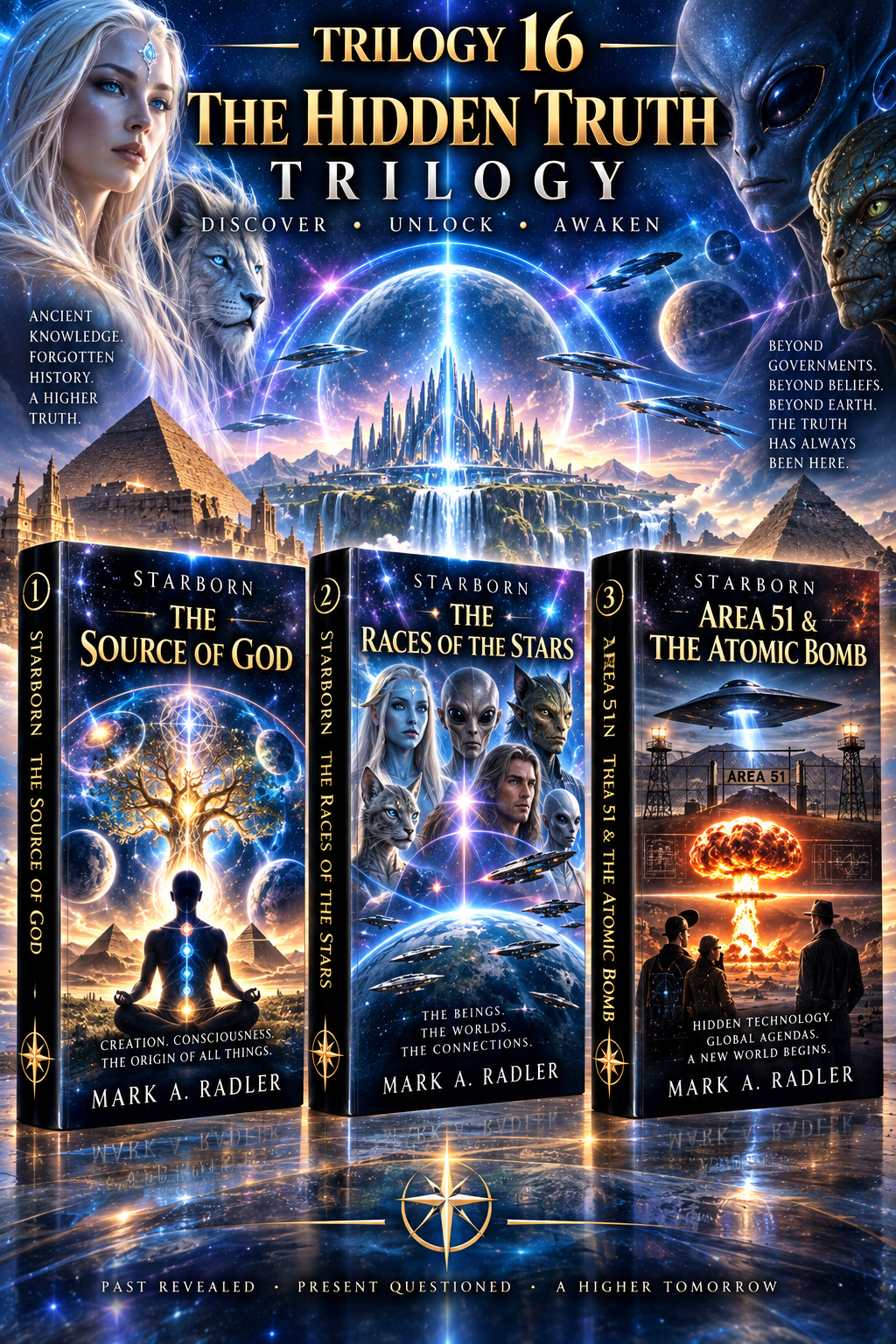 Starborn Archives: The Hidden Truth Trilogy by Mark A. Radler, book cover