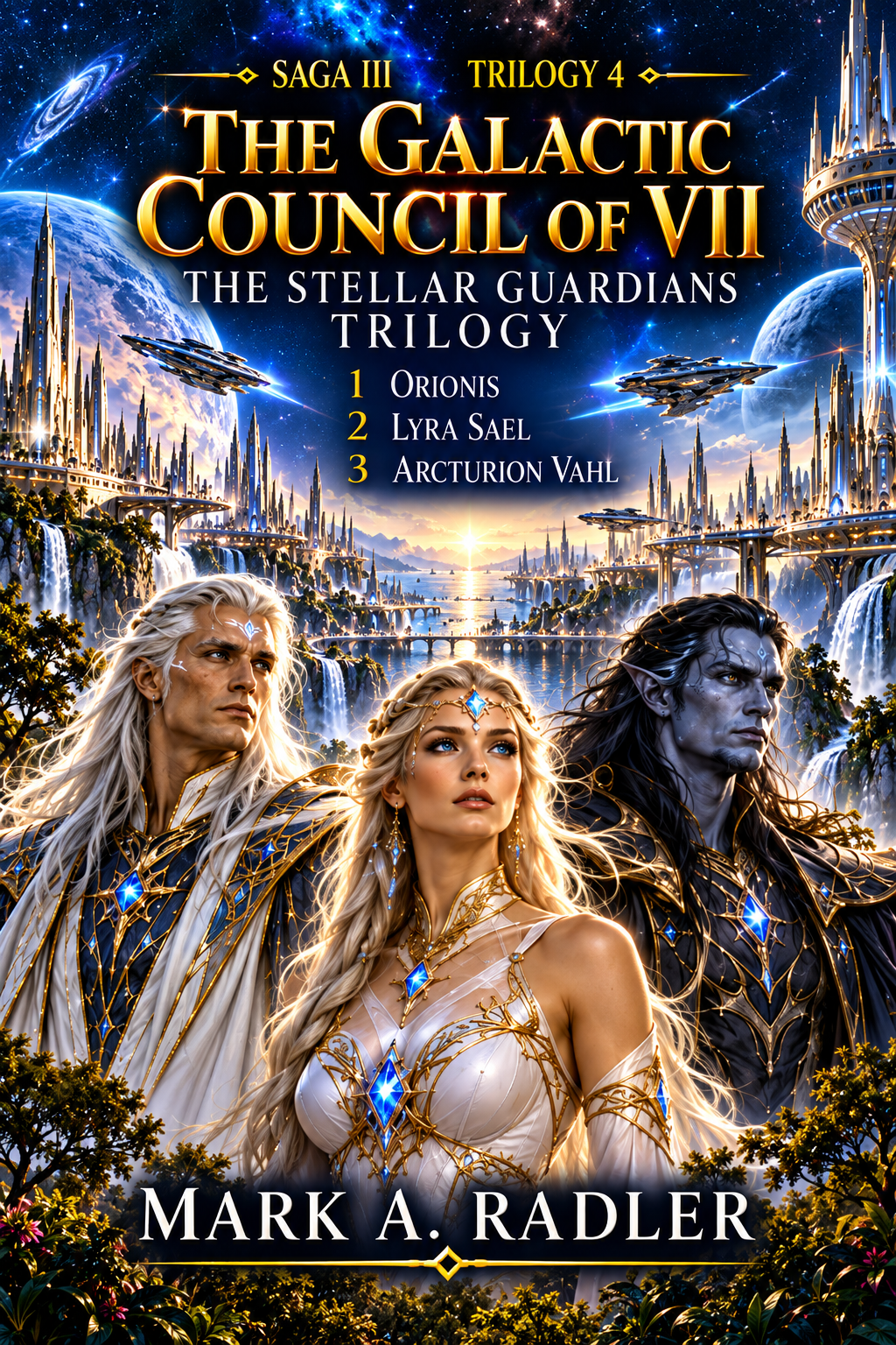 The Galactic Council of VII Trilogy: The Stellar Guardians by Mark A. Radler, book cover