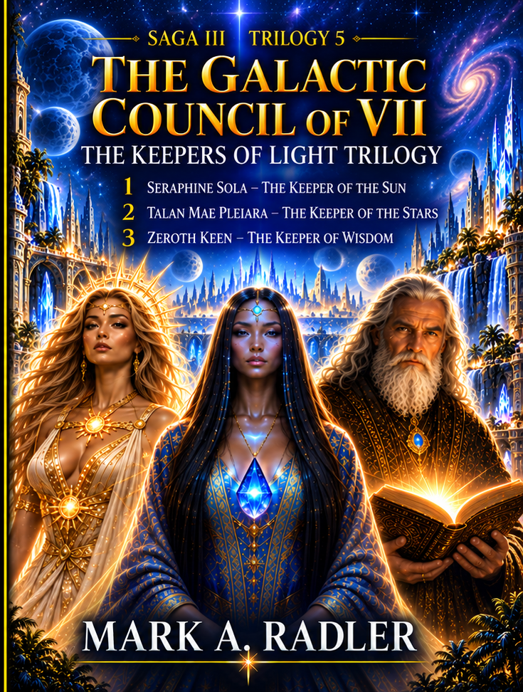 The Galactic Council of VII Trilogy: The Keepers of Light by Mark A. Radler, book cover