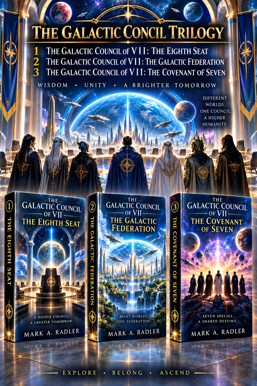 The Galactic Council of VII Trilogy: The Galactic Council by Mark A. Radler, book cover